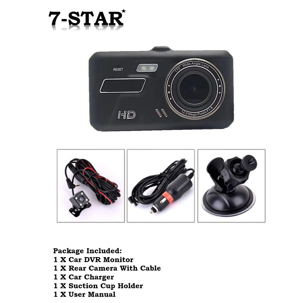 4"Touch Screen Dual-Lens Dashcam Front & Back Camera DVR | DCZ16D-2