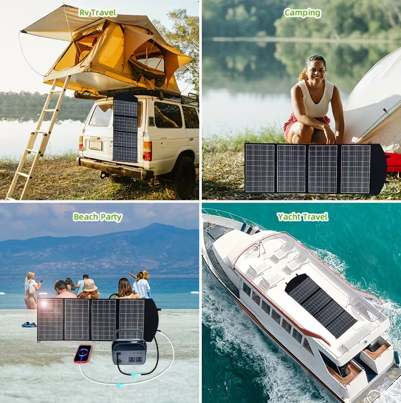 40W/60W Portable Foldable Solar Panel for Outdoor Camping & Off-Grid Power Station