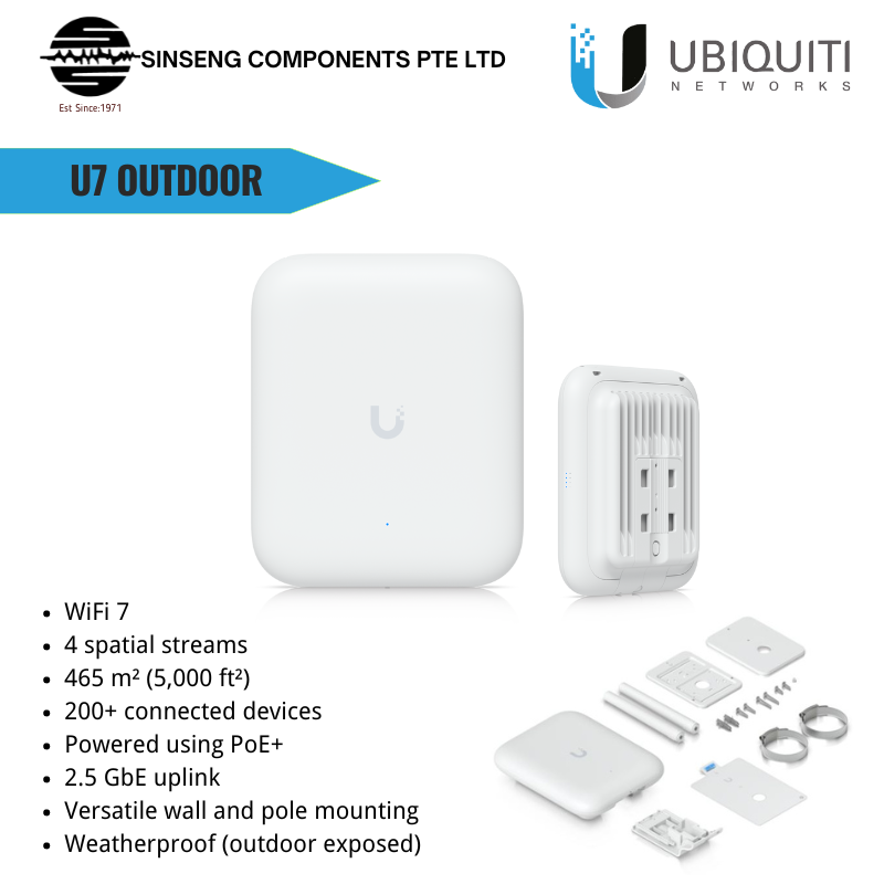 Ubiquiti Unifi U7 Outdoor BE5000 Access Point | UBQ-U7-OUTDOOR