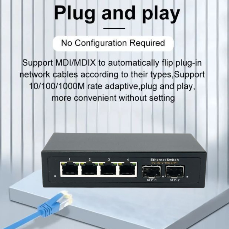 4-Port 2.5G PoE Switch with 2× 10G SFP | POE-25G402-220 (220V)