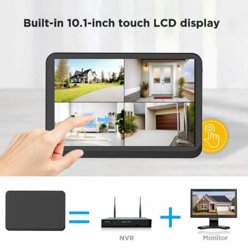10.1''inch Touch Screen Wifi 8CH NVR | NVR1008S-XM-WIFI