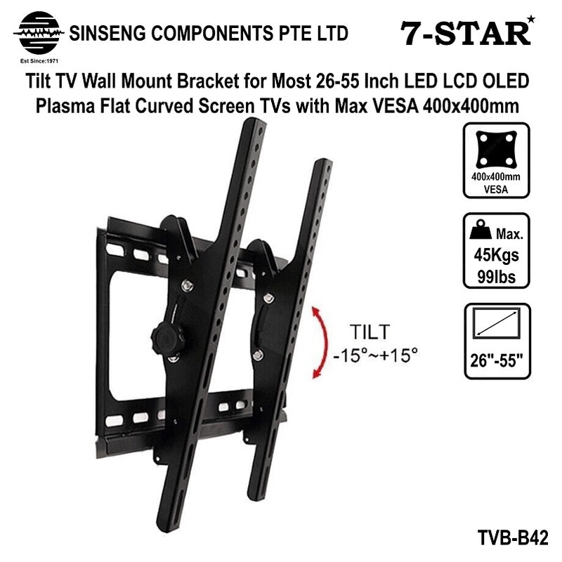 Tilt TV Wall Mount for 26-55 Inch TVs, Max VESA 400x400mm | TVB-B42