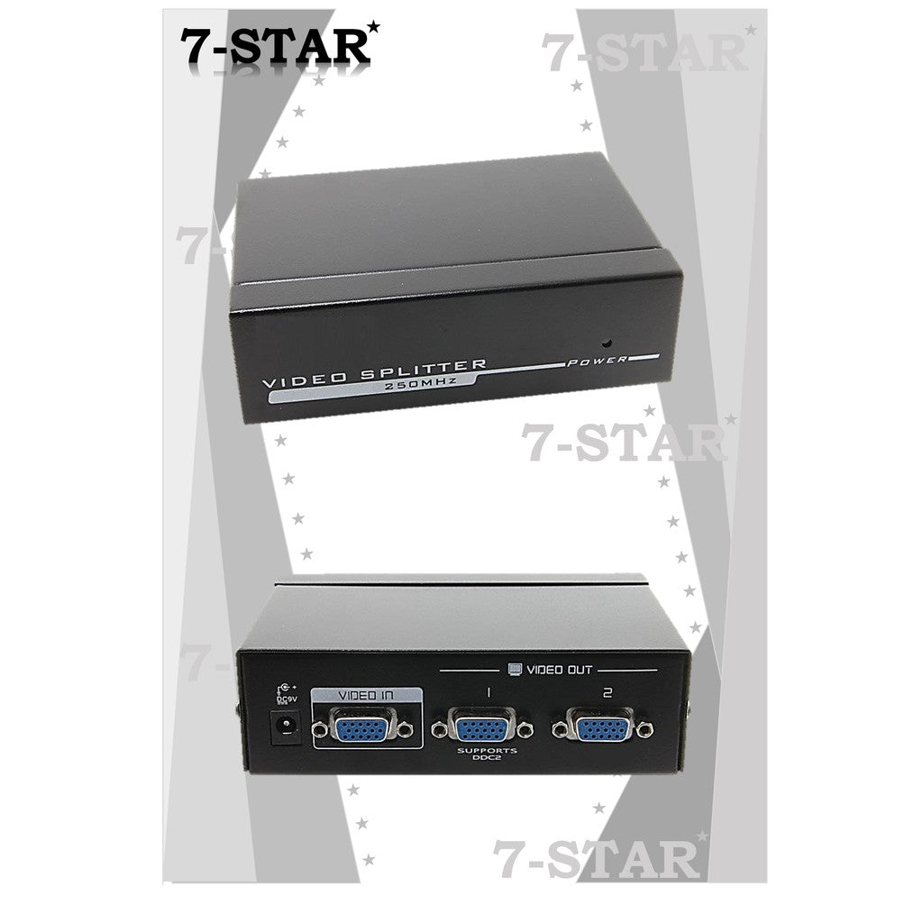 2-Way VGA Splitter | Distributes Video to LCD, PC, Projector Screens, 250MHz | VD02