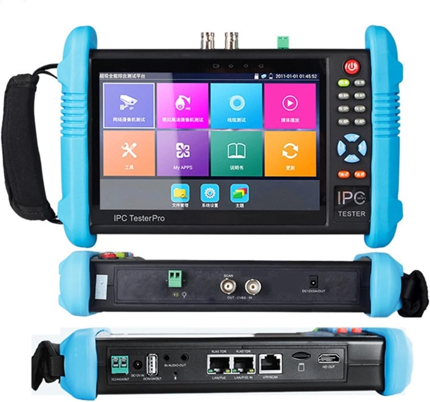 All-in-One 4K 8MP 7" IPS Touch CCTV Tester for HD-TVI/CVI/AHD/SDI/IP | CT9800U-CT