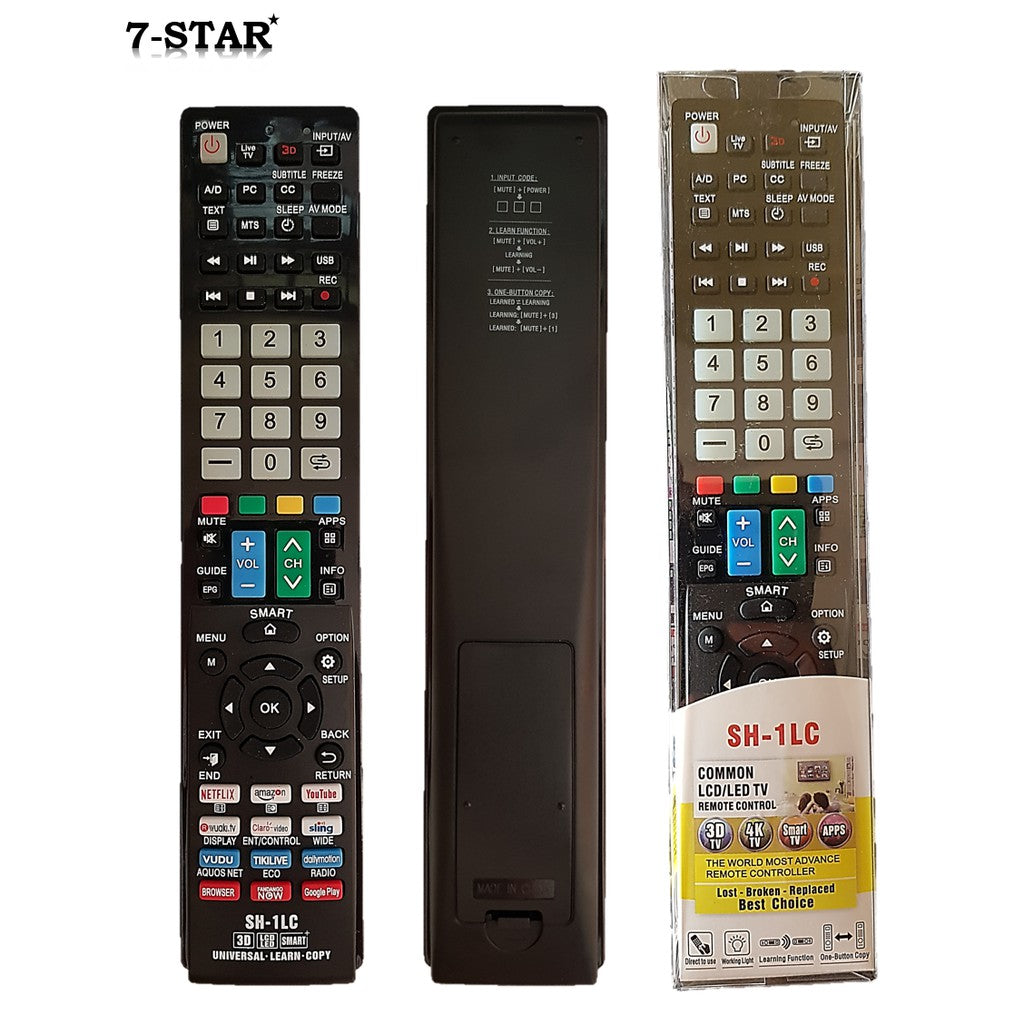 Universal SHARP TV Remote – Plug & Play with Smart Functions | RMSH1