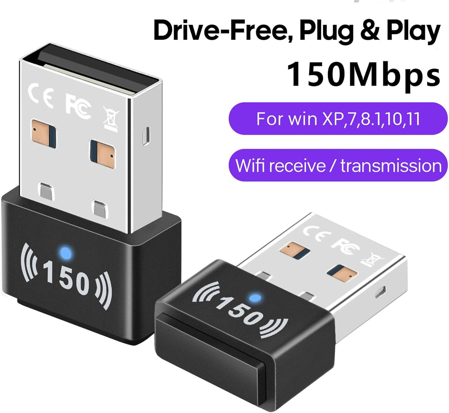 WiFi Nano Size Wireless 150M USB Adapter for Laptop & Desktop | USB-WN725N