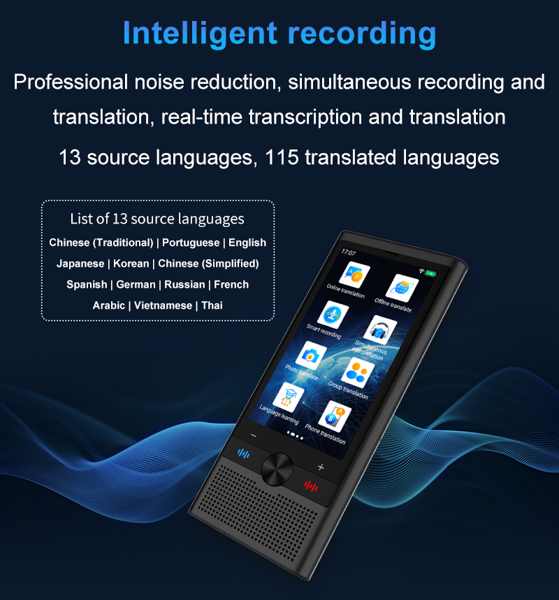 S10 Portable AI Translator with ChatGPT – 4G SIM, 148 Languages, Voice & Photo Translate | AITM-S10