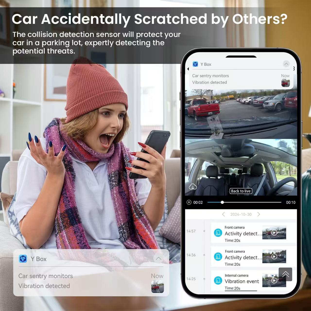 4G Sim Card Front + Inside Car Dashcam | DC36FC-4G