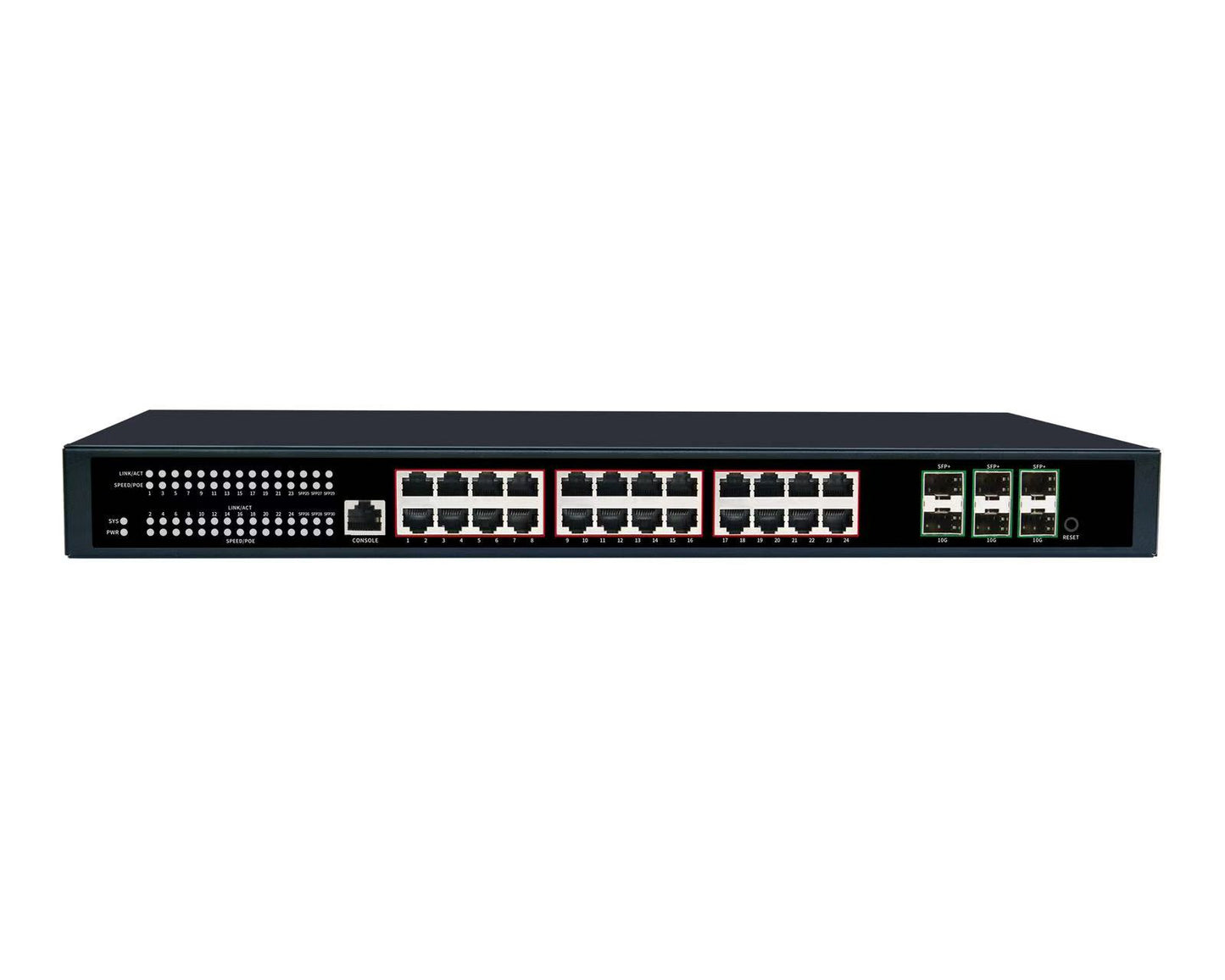 24-Port 2.5G PoE Switch with 6× 10G SFP | POE-25G2404-220(220V)