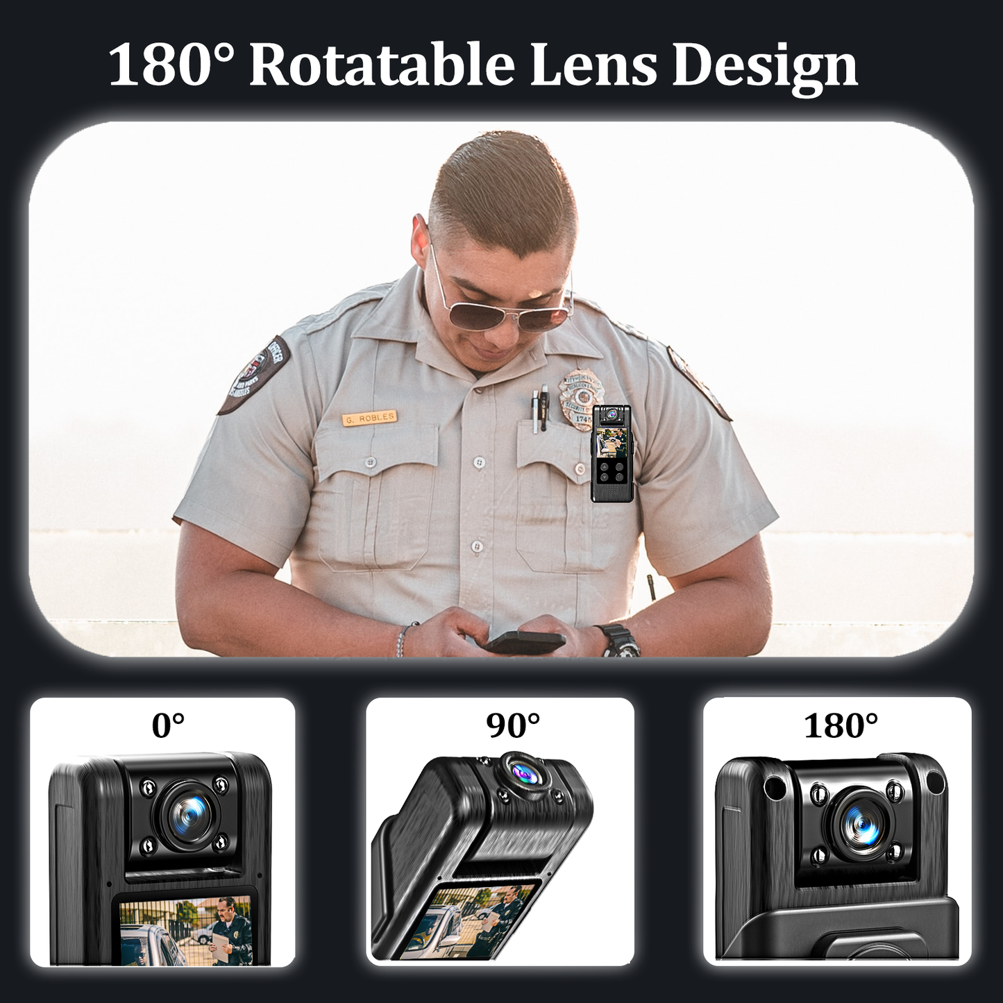1.3'' Built in Screen WiFi Bodywear Action Camera | APP:Viidure | BC-L10