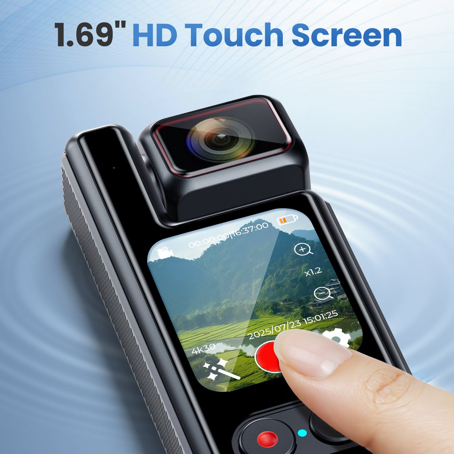 4K WiFi Bodywear Action Camera | IP65 Waterproof Portable Battery 1500mAh 1.96'' Screen | BC-L17