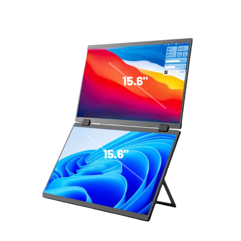 15.6" Portable Dual Screen IPS Monitor, Type-C, Mini HDMI, Earphone | LED-DS1560-2