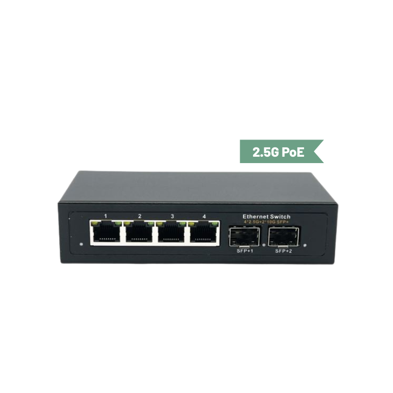 4-Port 2.5G PoE Switch with 2× 10G SFP | POE-25G402-220 (220V)