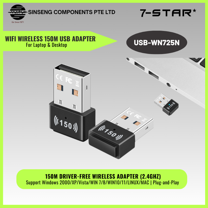 WiFi Nano Size Wireless 150M USB Adapter for Laptop & Desktop | USB-WN725N