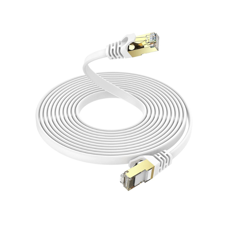 Cat 7 Gigabit Ethernet Flat Network Cable | 2m to 50m | White