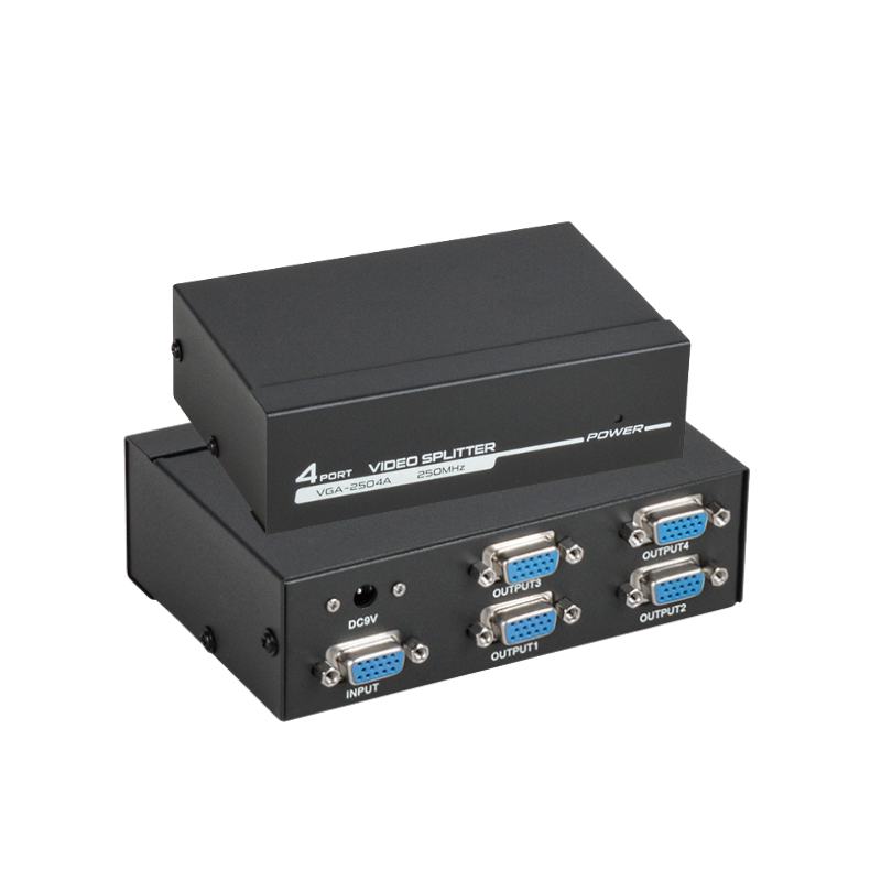 4-Way VGA Splitter | Distributes Video to LCD, PC, Projector Screens, 250MHz | VD04