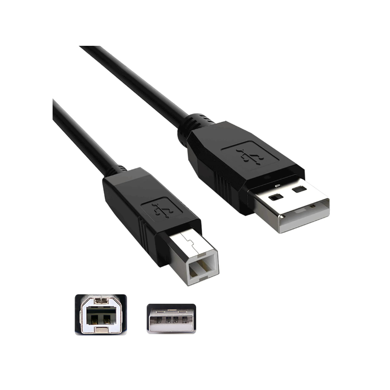 USB 2.0 Male A to B Cable for Keyboard, Mice, Scanners, Printers | CB-UBA2501