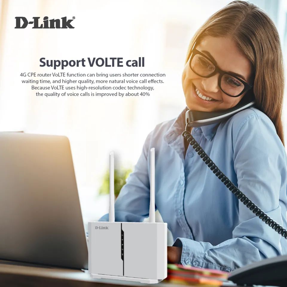 D-Link DWR-M972V 4G LTE Cat 7 AC1200 Dual-Band Gigabit WiFi Router with RJ11 | DL-DWR-M972V