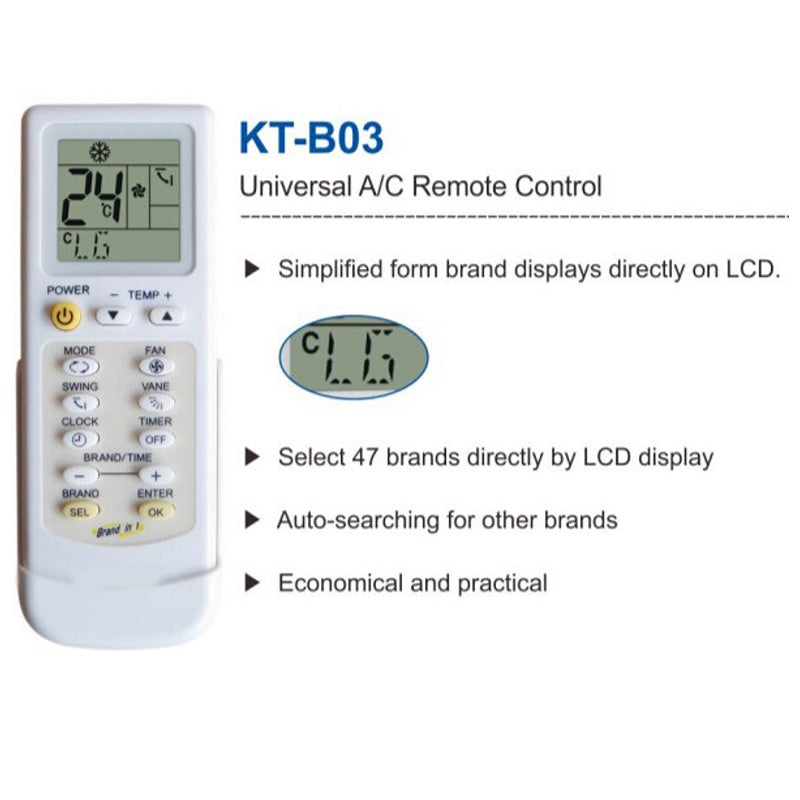 Universal Aircon Remote Control for All ACs (Auto-Search) | KT-B03