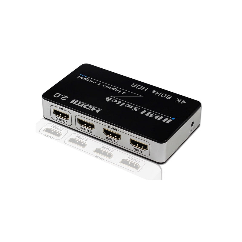 3x1 HDMI Switch 4K | 3-Port HDMI Switcher with Remote Control | HS31-4K