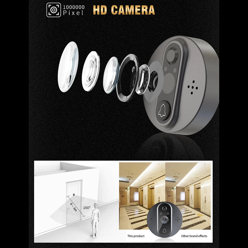 Wifi Battery Wireless Doorbell Door Viewer with 4.3'' IPS Screen | DB-TYR9