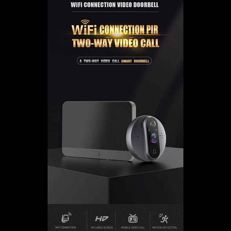 Wifi Battery Wireless Doorbell Door Viewer with 4.3'' IPS Screen | DB-TYR9