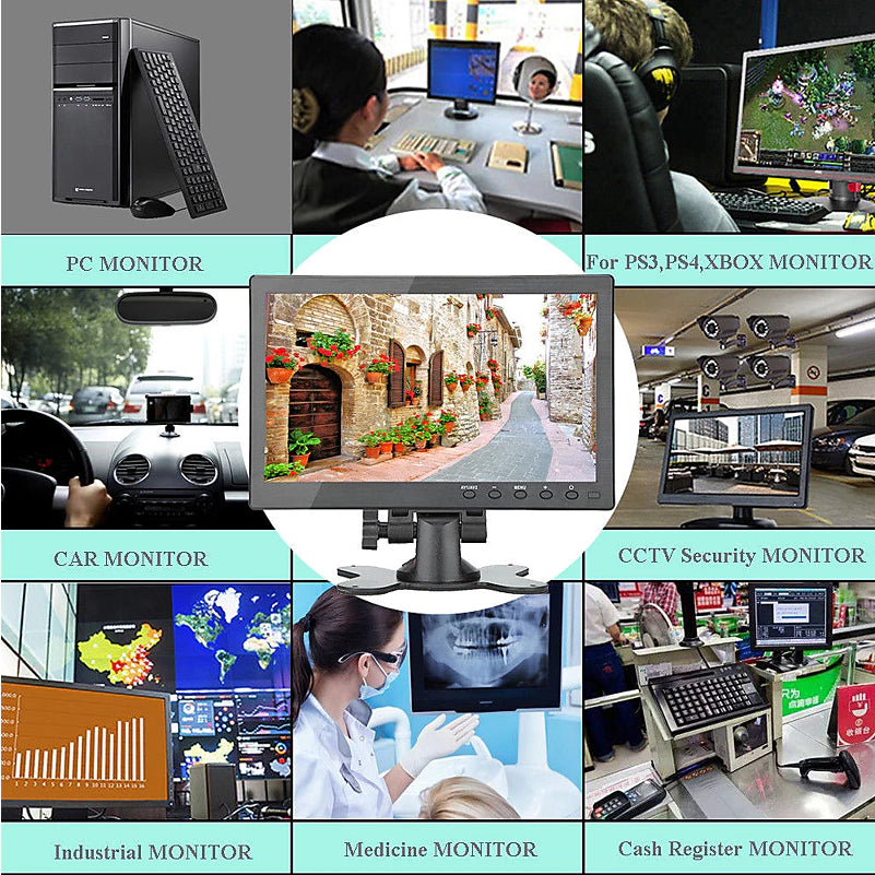 10" IPS LED Monitor (HDMI/VGA/RCA/BNC/USB/Speaker + Remote) | LED1010