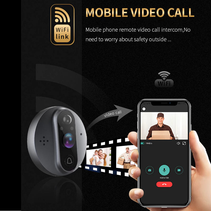 Wifi Battery Wireless Doorbell Door Viewer with 4.3'' IPS Screen | DB-TYR9