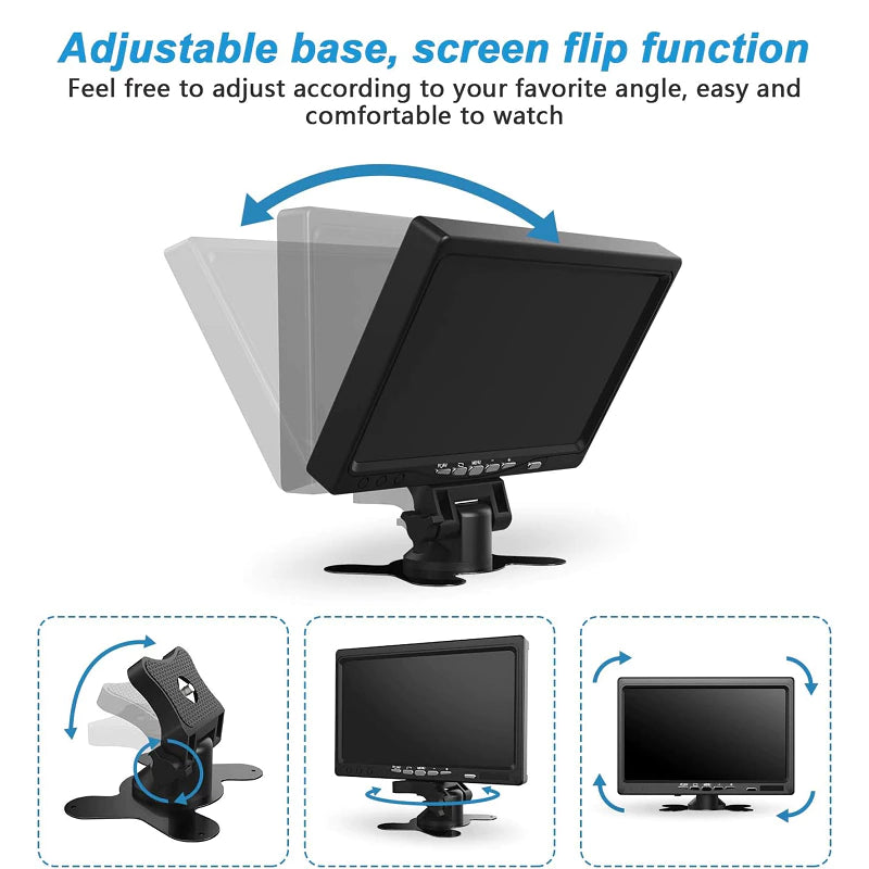 7" IPS LED Monitor (HDMI+VGA+RCA+Speaker+Remote) | DC9–36V | LED1007