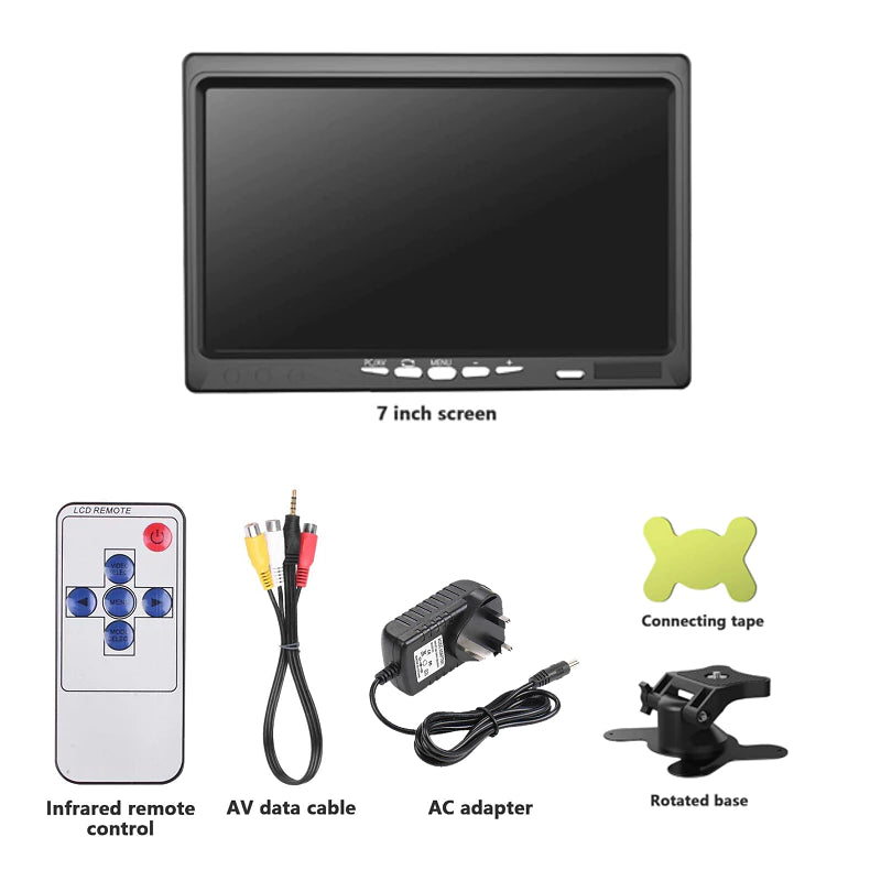 7" IPS LED Monitor (HDMI+VGA+RCA+Speaker+Remote) | DC9–36V | LED1007