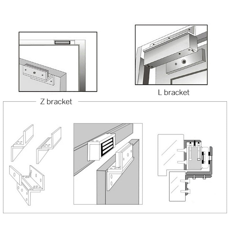 LZ/ZL Bracket for 600lbs Electromagnetic EM Lock | LZ BRACKET