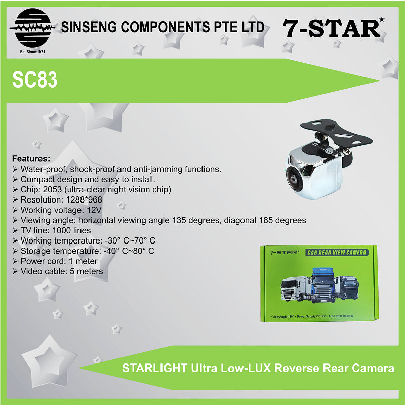 STARLIGHT Ultra Low-LUX Wide-Angle Reverse Camera with Parking Line | SC83