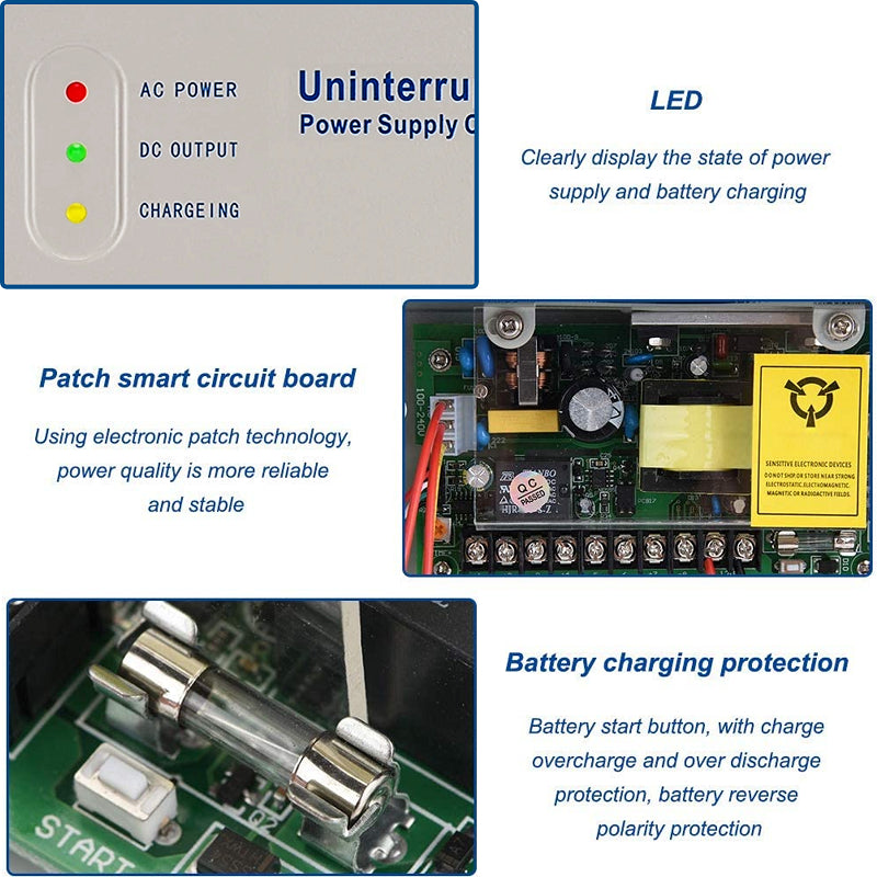 DC12V/5A Door Access PSU with Battery Charging Indicator & Relay | PS-C12V5A
