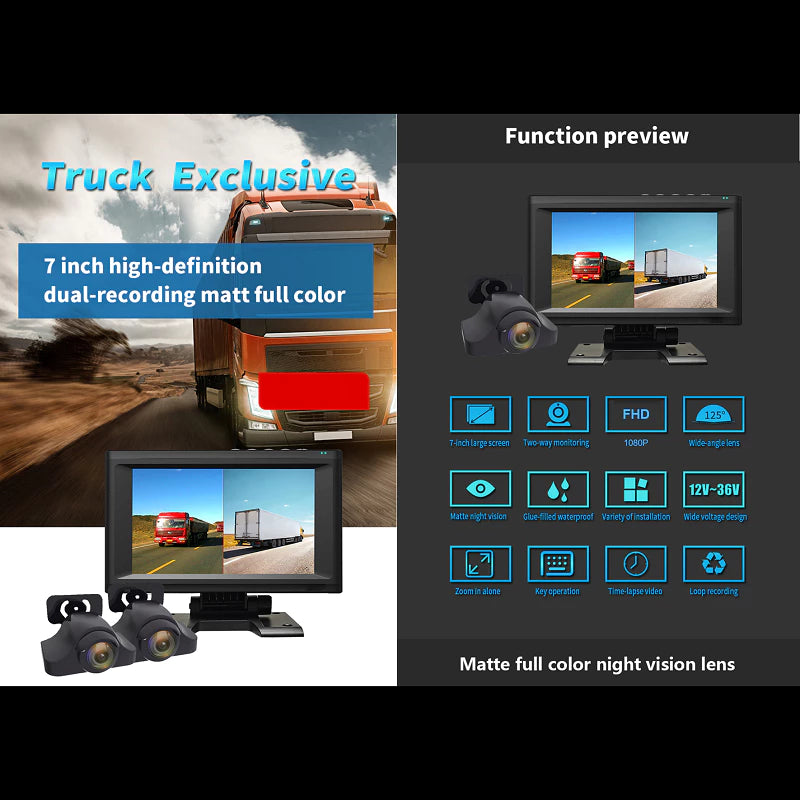 Full HD 1080P Dual Camera with Vehicle DVR | MDVR722R