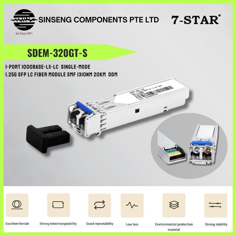 1 Port 1000Base 1.25G LX SFP Transceiver| 20KM, 3.3V | SDEM-320GT-S