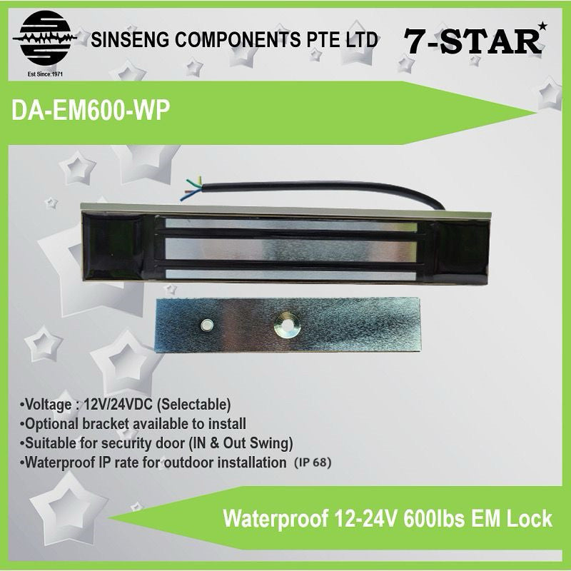 Waterproof 12-24V EM Lock 600lbs for Door Access Control | DA-EM600-WP
