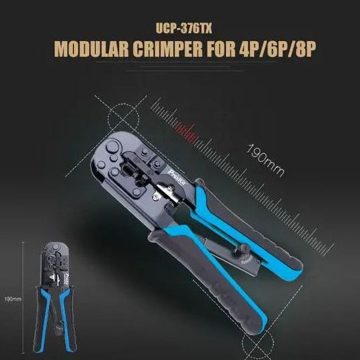 3-in-1 Crimping Tool for 4P/6P/8P Telecom Connections | CT-UCP-376TX