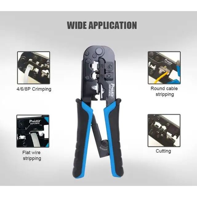 3-in-1 Crimping Tool for 4P/6P/8P Telecom Connections | CT-UCP-376TX