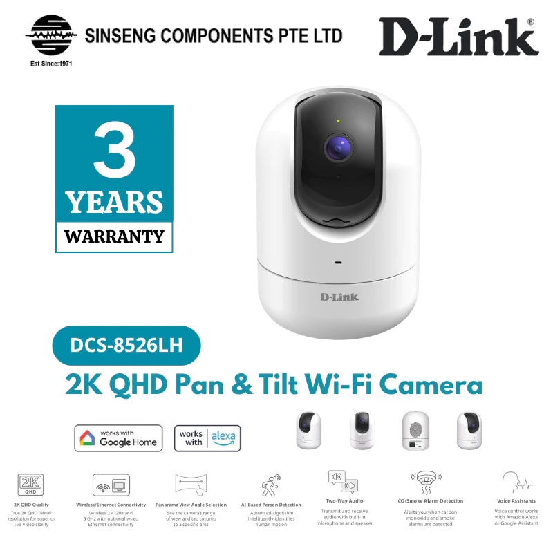 D-Link DCS-8526LH (B1) 2K QHD Pan & Tilt WiFi IP Camera