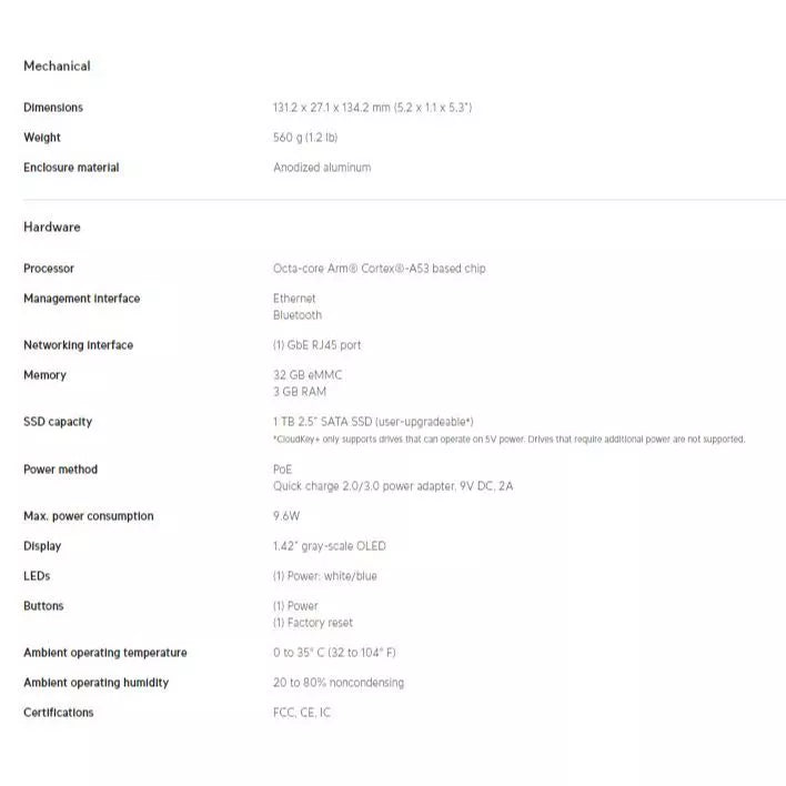 Ubiquiti UniFi CloudKey+ with Built in 1TB SSD Storage for Recording UVC IP Camera Cloud Key | UCK-G2-SSD