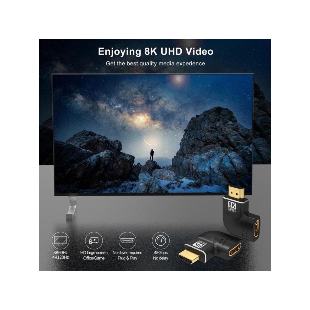 8K HDMI 90° Adapter Male to Female | UGREEN HM-HD(M)-HD(F)-CCW-90
