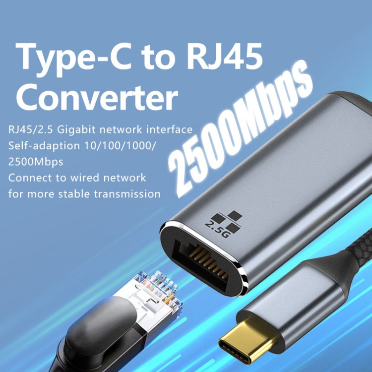 Type-C to Ethernet Adapter, USB Type-C RJ45 2.5Gb Gigabit Ethernet | CB-TCL/2.5G