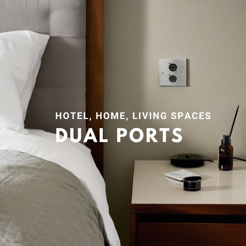 2-Port Wall Faceplate Socket | HDMI/Type-C/RJ45/USB for Home & Hotel