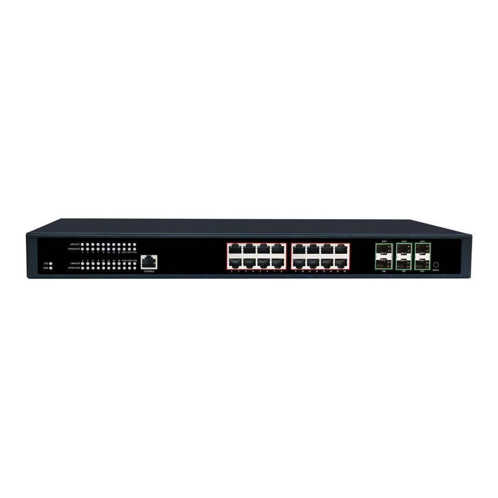 16-Port 2.5G PoE Switch with 6× 10G SFP | POE-25G1604-220 (220V)