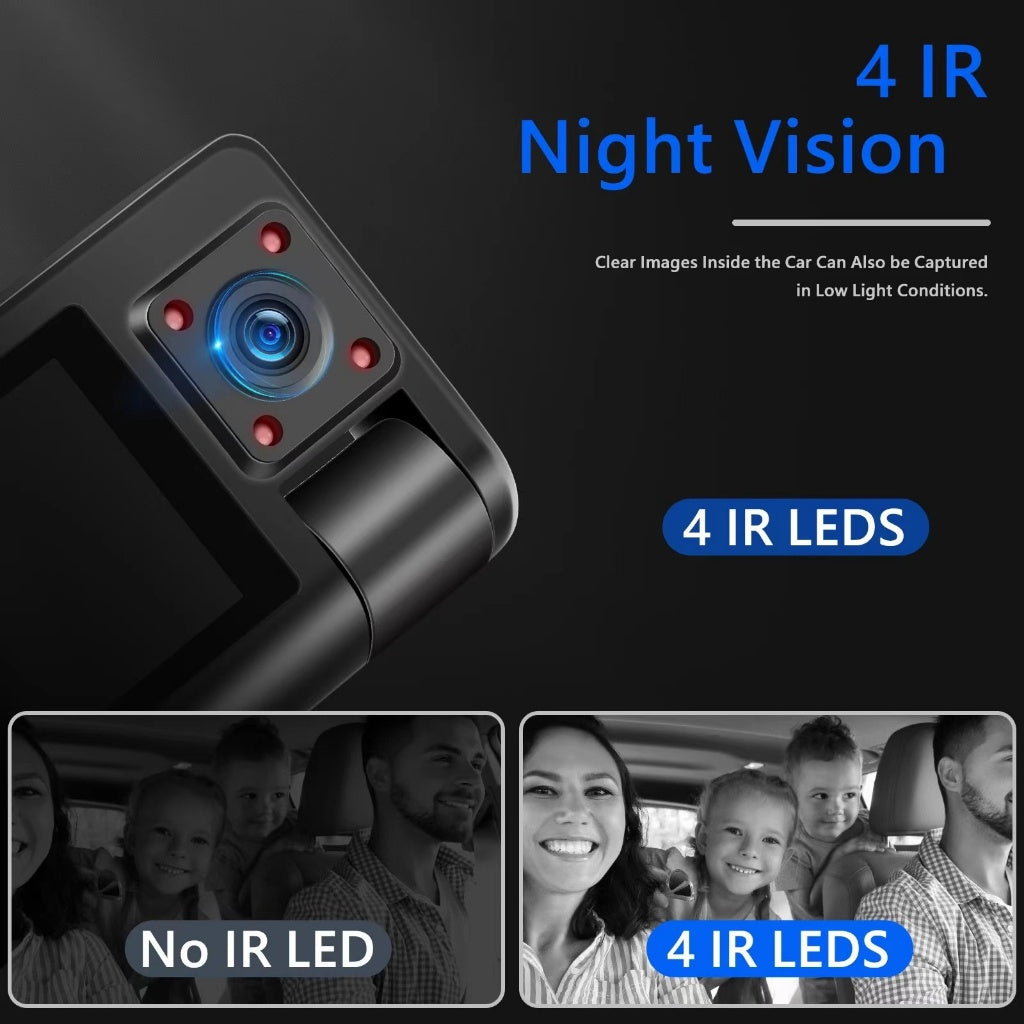 1080P Dash Cam with Front, Rear & Inside Cameras | Auto WiFi 3"| DC-S3(W)
