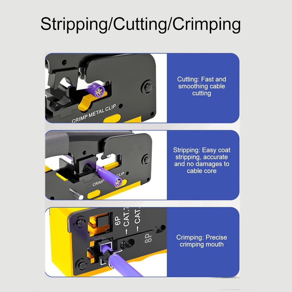 Multifunctional Network Crimping Tool for CAT5/6/7/8 RJ45 with LED | CT-HT7188