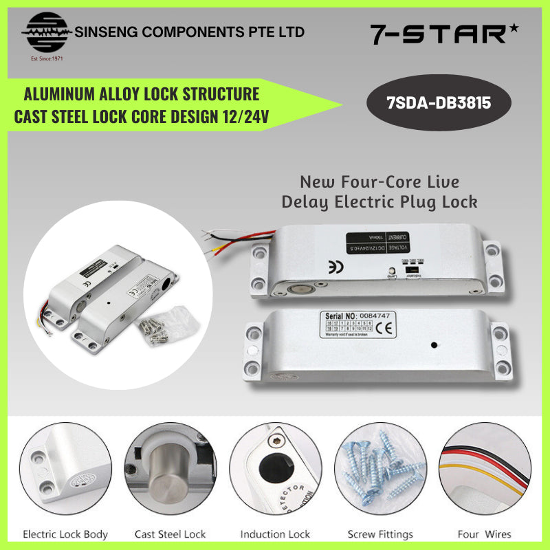 12V Surface Mount Dropbolt Lock (Fail Safe NC) for Access Control | 7SDA-DB3815