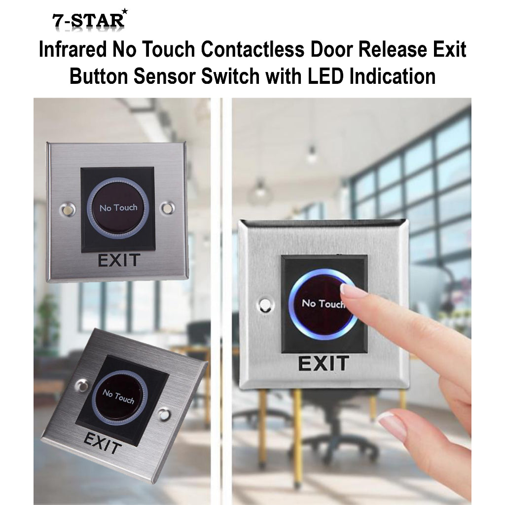 Exit Contactless IR Sensor Button with Backlight & LED Indication | 7SDA-NT86