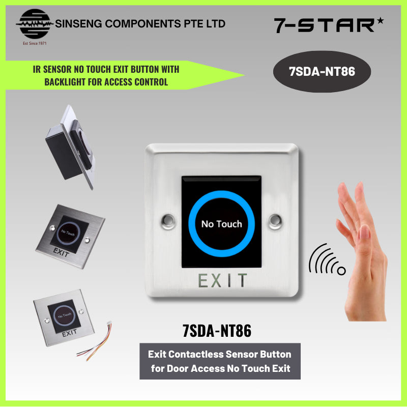 Exit Contactless IR Sensor Button with Backlight & LED Indication | 7SDA-NT86