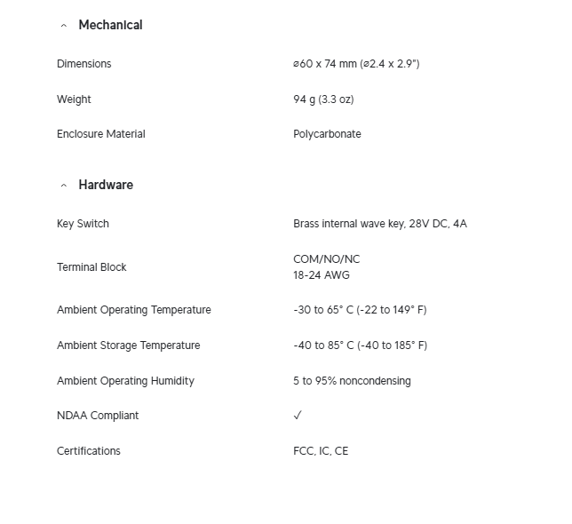 Ubiquiti UniFi Access Rescue KeySwitch UA-Rescue